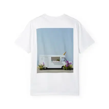 White Ice Cream Truck Beside Ocean Shore