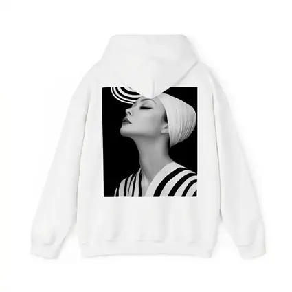 Black White Striped Woman Surreal Abstract Portrait