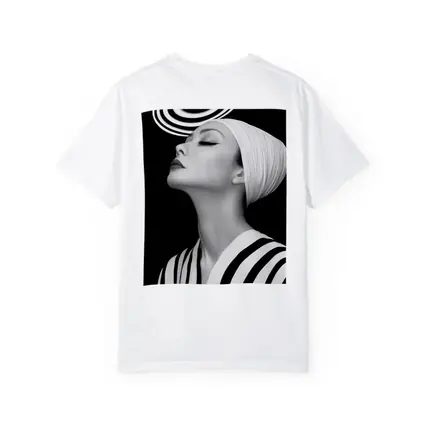 Black White Striped Woman Surreal Abstract Portrait