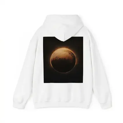 Mars Planet Glowing Light Dark Space