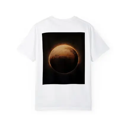 Mars Planet Glowing Light Dark Space