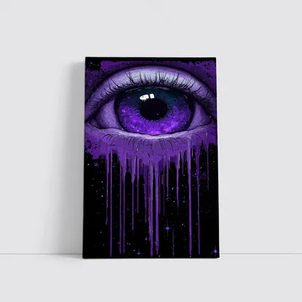 Purple Cosmic Eye Dripping On Black