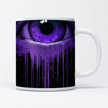Purple Cosmic Eye Dripping On Black