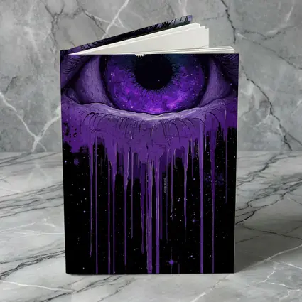 Purple Cosmic Eye Dripping On Black