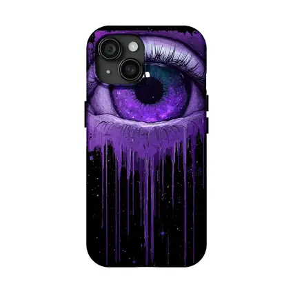 Purple Cosmic Eye Dripping On Black