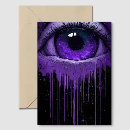 Purple Cosmic Eye Dripping On Black