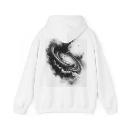 Spiral Galaxy Black White Space Art