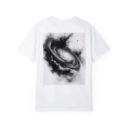 Spiral Galaxy Black White Space Art