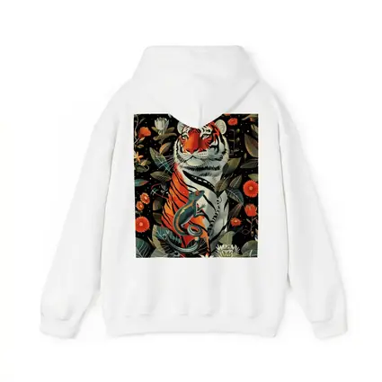 Tiger And Lizard Floral Dark Botanical Art