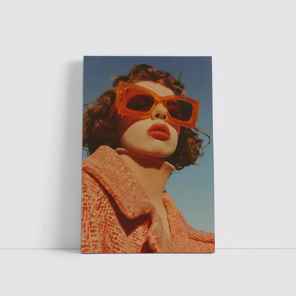 Woman Orange Sunglasses Blue Sky Fashion