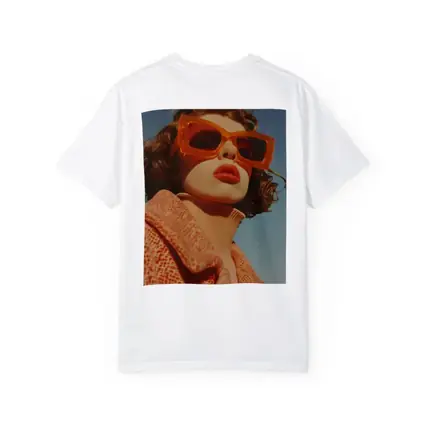 Woman Orange Sunglasses Blue Sky Fashion
