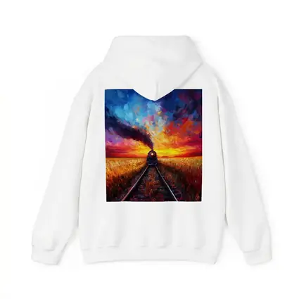 Steam Train Oil Painting Sunset Fields