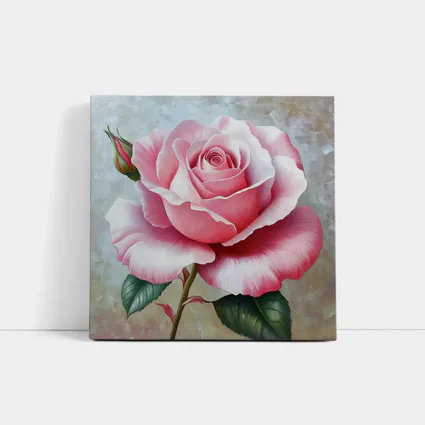 Pink Rose Oil Painting Textured Background