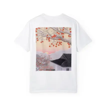 Japanese Winter Snow Scene Persimmon Tree