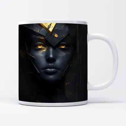 Dark Queen Gold Crown Abstract Black Portrait