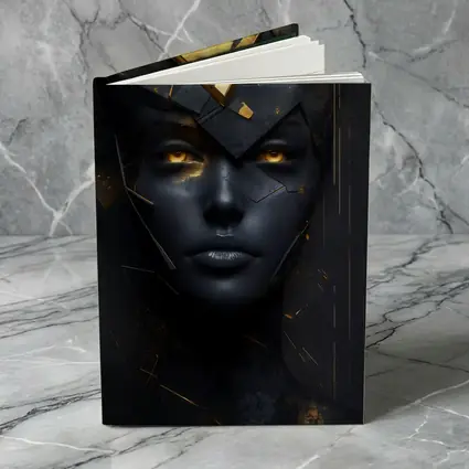 Dark Queen Gold Crown Abstract Black Portrait