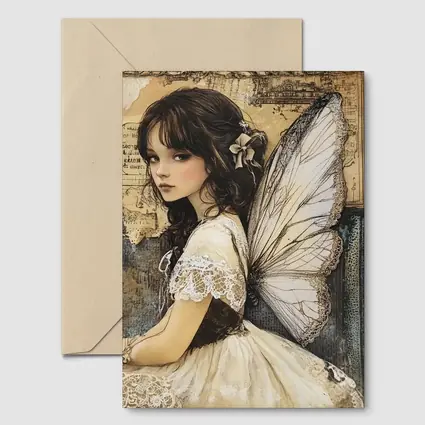 Fairy Girl Vintage Collage Dark Academia Art