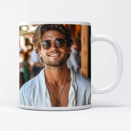 Smiling Man Sunglasses White Shirt Outdoor
