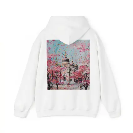 Cathedral Cherry Blossoms Colorful Pop Art