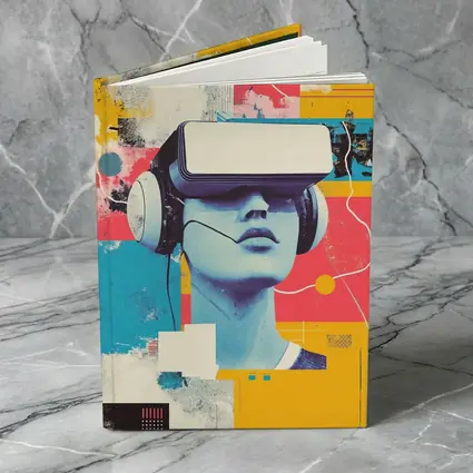VR Headset Woman Retro Pop Art Collage