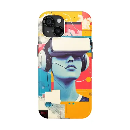 VR Headset Woman Retro Pop Art Collage