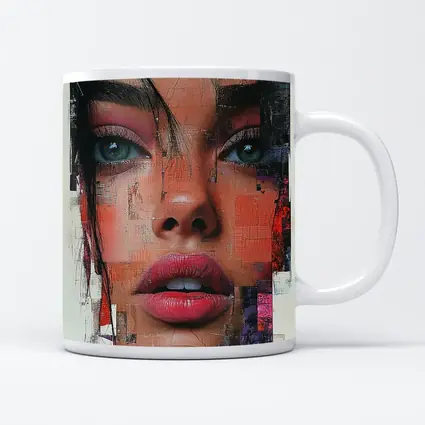 Abstract Collage Portrait Woman Mixed Media Art