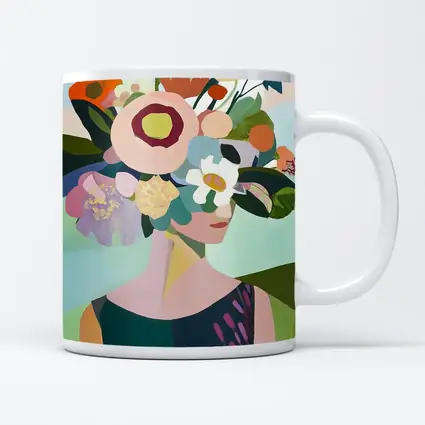 Woman With Floral Crown Abstract Art