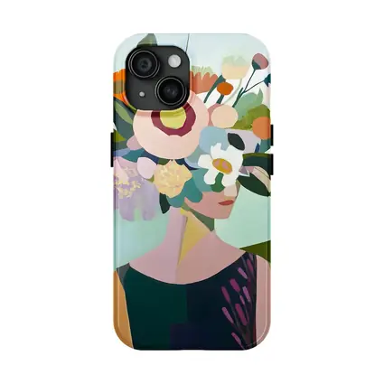 Woman With Floral Crown Abstract Art