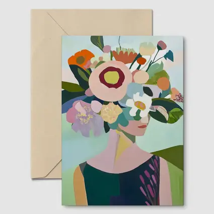 Woman With Floral Crown Abstract Art