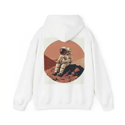 Astronaut Sitting On Mars Rocky Surface