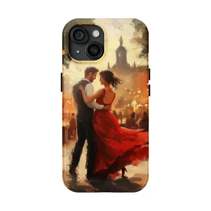 Couple Dancing Tango Oil Painting Outdoor