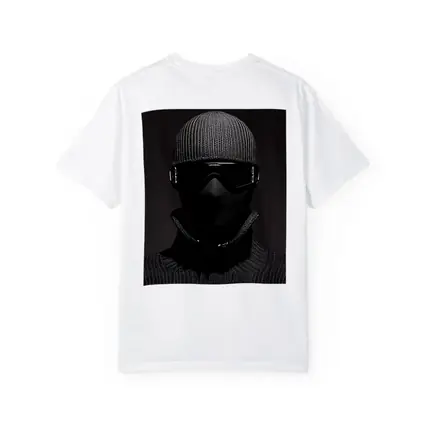 Masked Figure Ski Goggles Dark Background