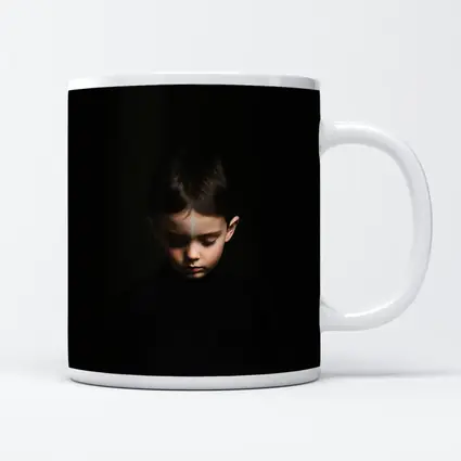 Young Boy Portrait Dark Black Background