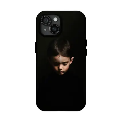 Young Boy Portrait Dark Black Background
