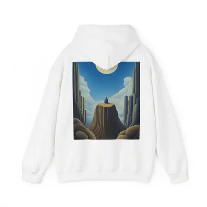 Solitary Figure Meditating on Rocky Cliff