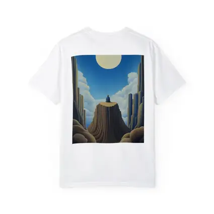 Solitary Figure Meditating on Rocky Cliff