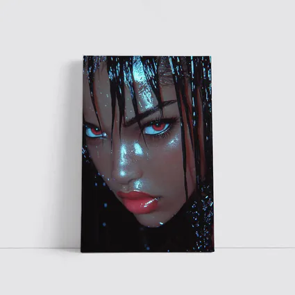 Dark Fantasy Woman Red Eyes Wet Hair