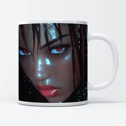 Dark Fantasy Woman Red Eyes Wet Hair
