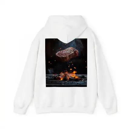 Grilled Steak Flying Over Fire Embers