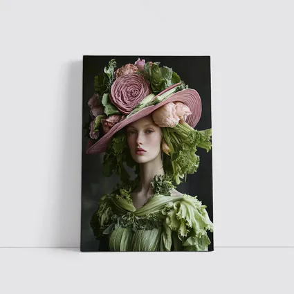 Woman Wearing Vegetable Flower Hat Fashion