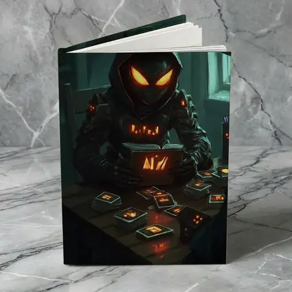Dark Hooded Figure Glowing Eyes Card Game