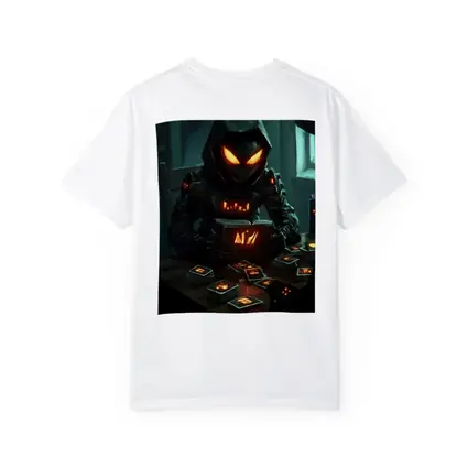 Dark Hooded Figure Glowing Eyes Card Game