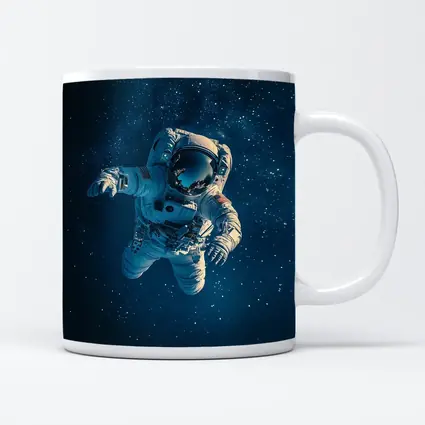 Astronaut Floating In Deep Starry Space