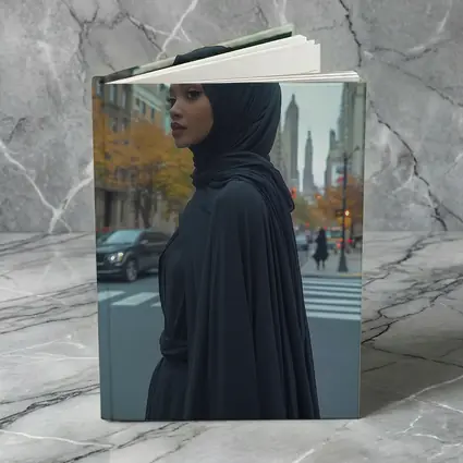 Woman Black Hijab Abaya City Street