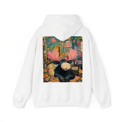 Cartoon Moose Pink Antlers Colorful Music Room