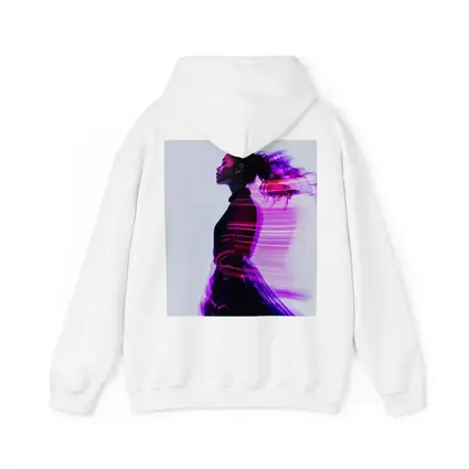 Woman Figure Neon Purple Light Motion Art