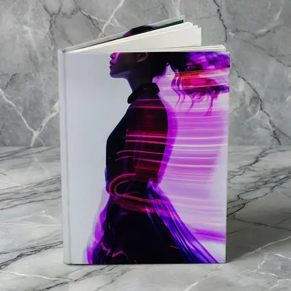 Woman Figure Neon Purple Light Motion Art