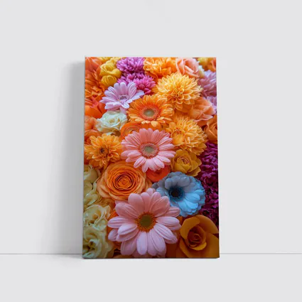 Colorful Gerbera Daisy and Rose Flower Arrangement