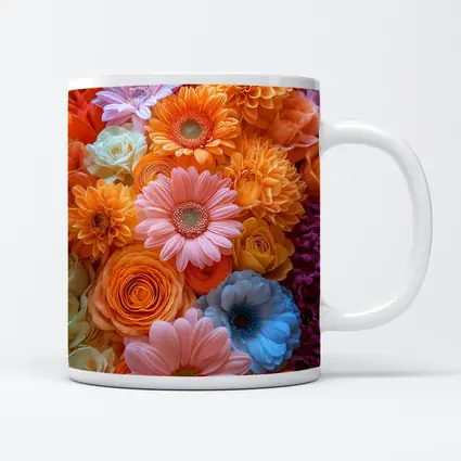 Colorful Gerbera Daisy and Rose Flower Arrangement