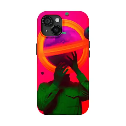 Neon Planet Man Surreal Pop Art